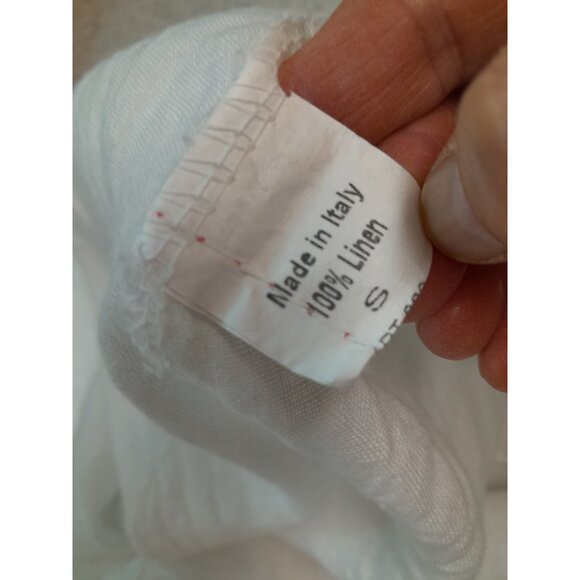 Terzo Millennio Womens Linen Quiet Luxury Beach Vacation Hi Lo Sz Small Top - Picture 4 of 7